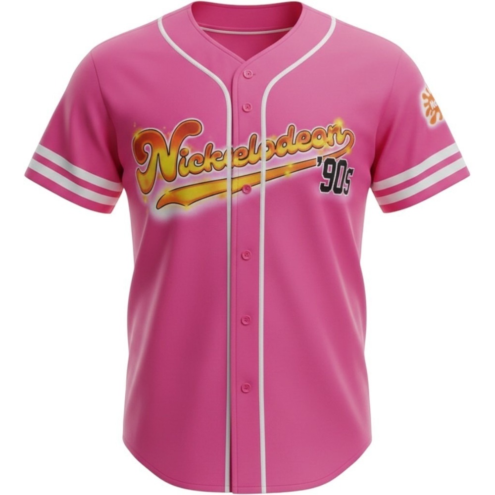 Nickelodeon 90's Women's 2XL Baseball Jersey Y2K Nostalgic Streetwear Cartoons